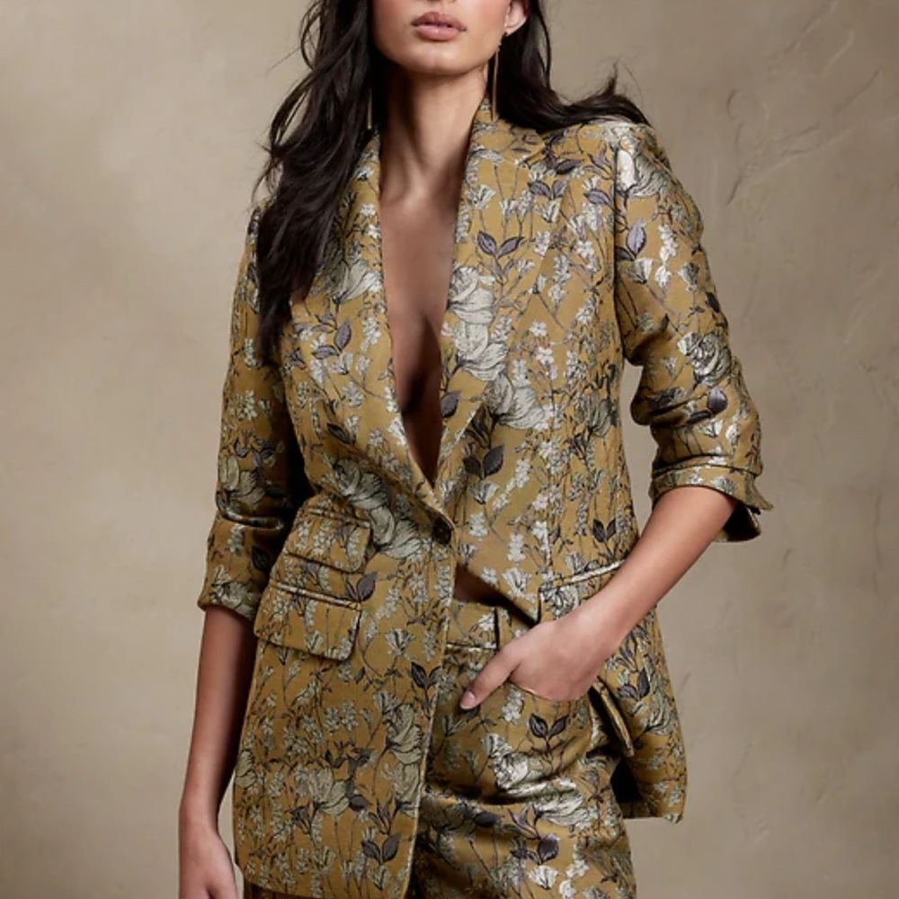 Floral Gold Women's Blazer